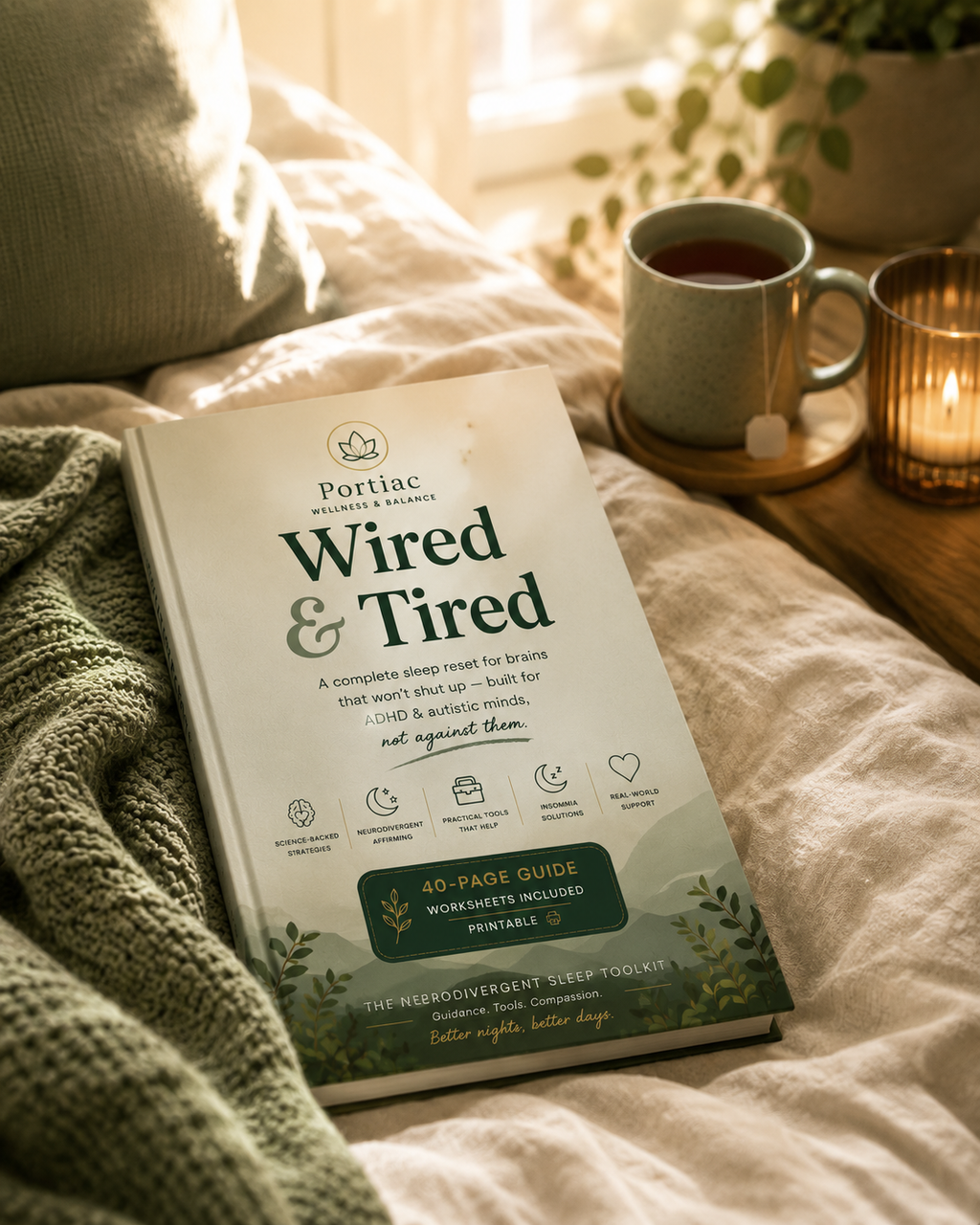 Wired &amp; Tired: A Sleep Reset for Brains That Won't Shut Up (40-Page Digital Guide)